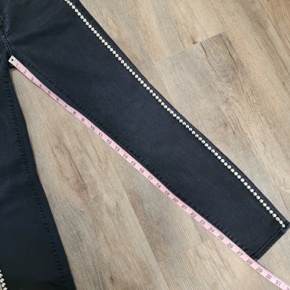 Velvet By Graham Spencer Milla Skinny With Studs Jeans Coal Color Size 24 - Picture 10 of 15